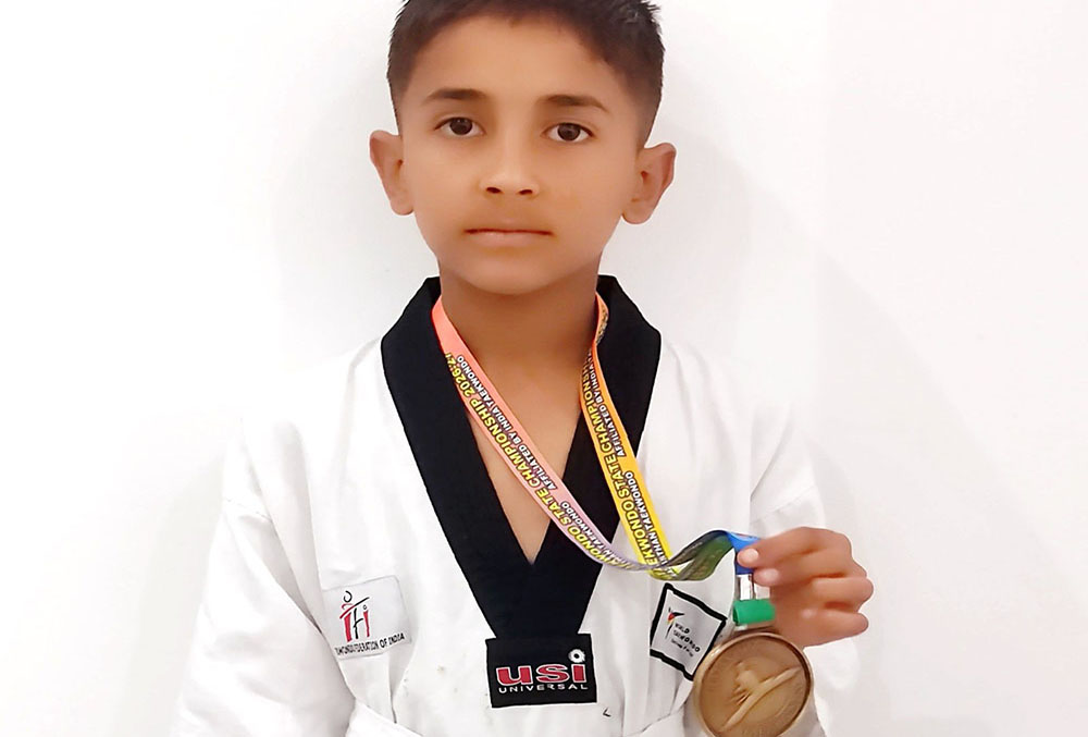 Sanidhya Won Gold Medal in State Level Taekwondo Championship.